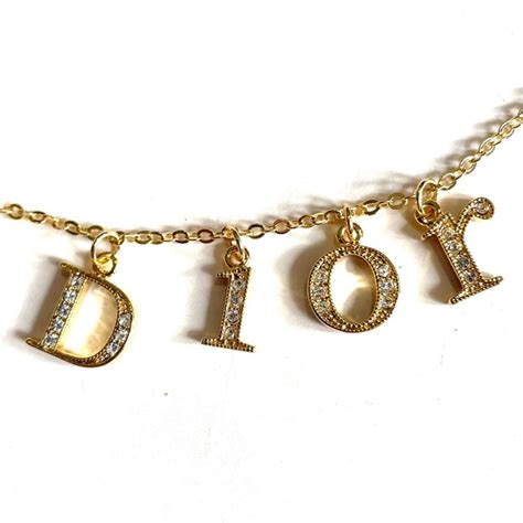 dior spellout necklace